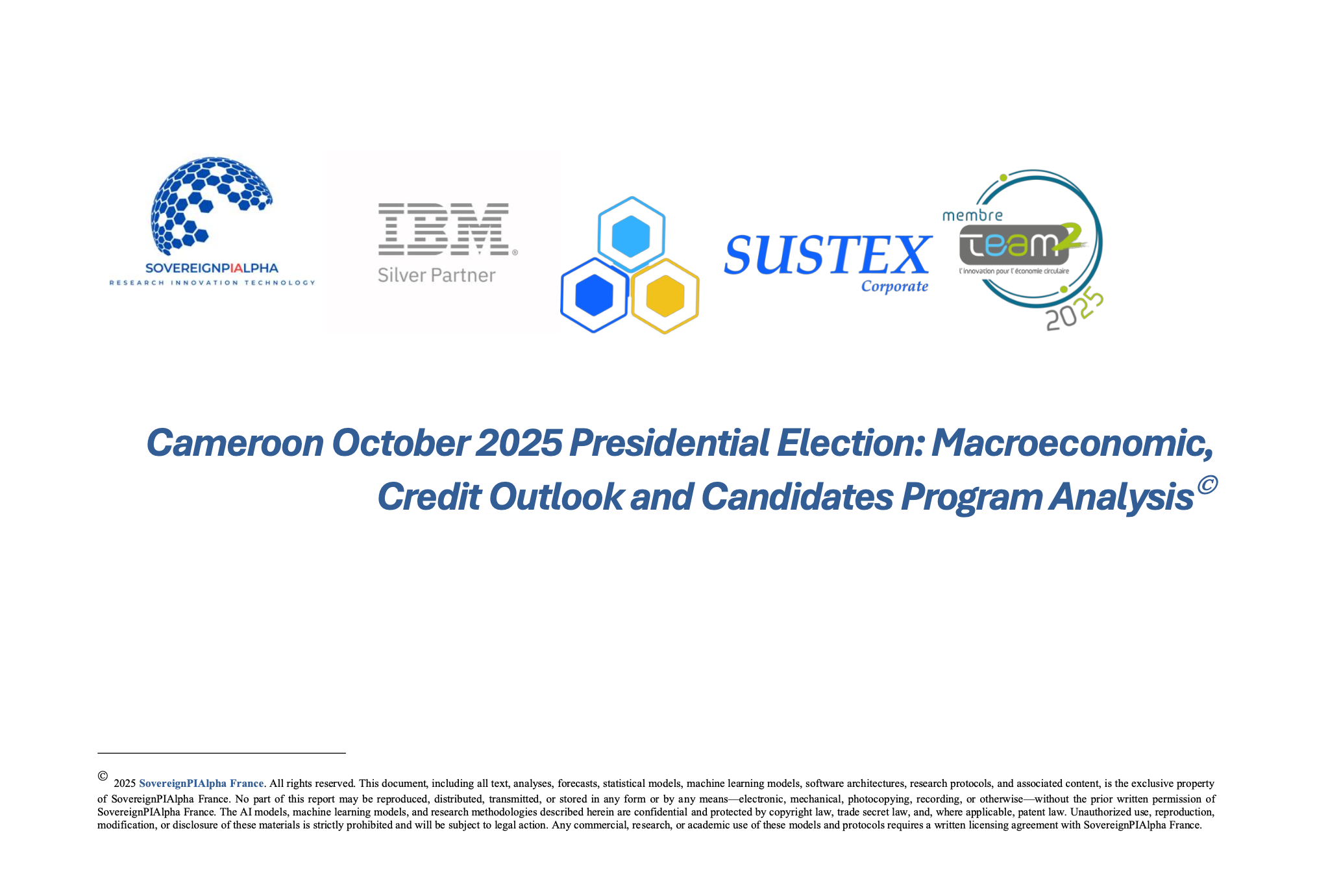 Cameroon October 2025 Presidential Election: Macroeconomic, Credit Outlook and Candidates Program Analysis